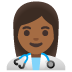 👩🏾‍⚕️ woman health worker: medium-dark skin tone display on Google